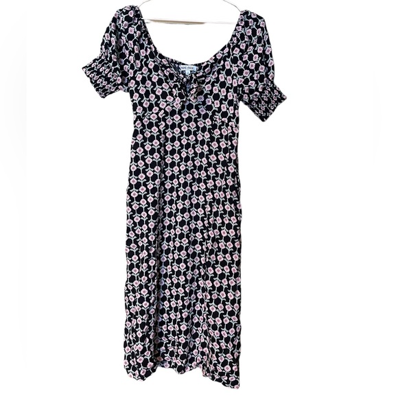 MIDI floral 90s summer dress with pockets - Picture 2 of 6